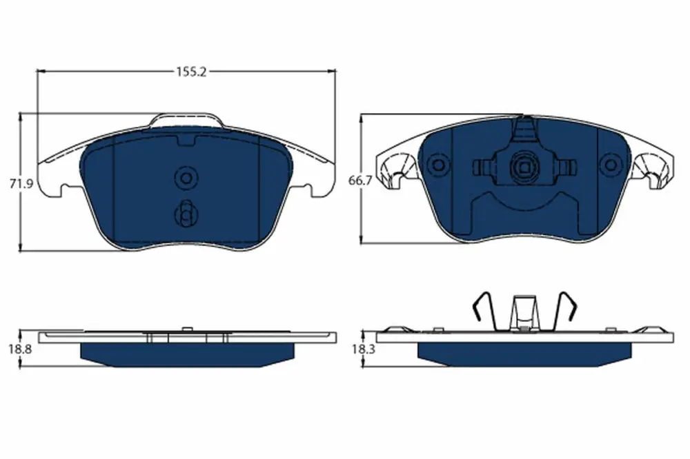 TRW GDB1691BTE - Bremsbelagsatz, Scheibenbremse - ELECTRIC BLUE Preisreduziert