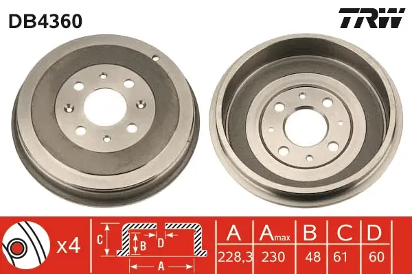 Echt TRW DB4360 - Bremstrommel
