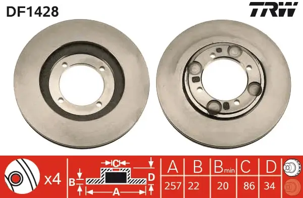 Neue Ware TRW DF1428 - Bremsscheibe