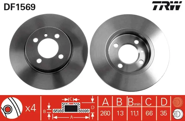 TRW DF1569 - Bremsscheibe Direktkauf