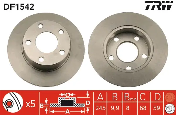 Preisknaller TRW DF1542 - Bremsscheibe