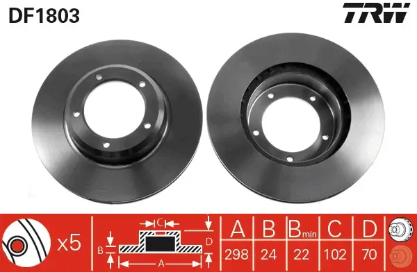 Direkt Vom Hersteller TRW DF1803 - Bremsscheibe