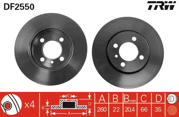 TRW DF2550 - Bremsscheibe Online Kaufen