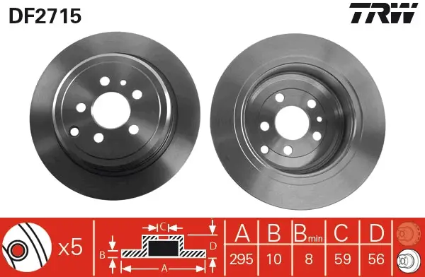 Ausverkauf TRW DF2715 - Bremsscheibe