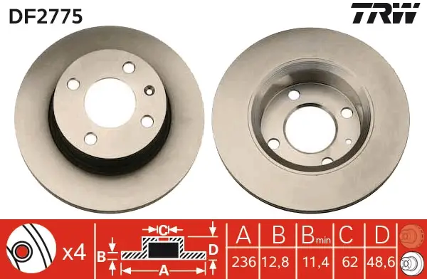 TRW DF2775 - Bremsscheibe Kracherpreis