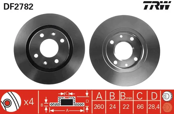 TRW DF2782 - Bremsscheibe Neu