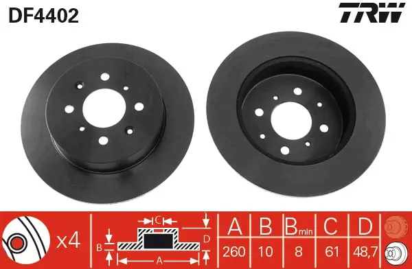 TRW DF4402 - Bremsscheibe Preiswert