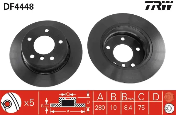 TRW DF4448 - Bremsscheibe Sichere Zahlung