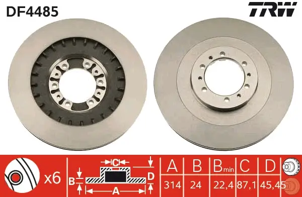 Nur Heute TRW DF4485 - Bremsscheibe