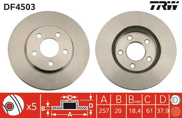 Begrenztes Angebot TRW DF4503 - Bremsscheibe