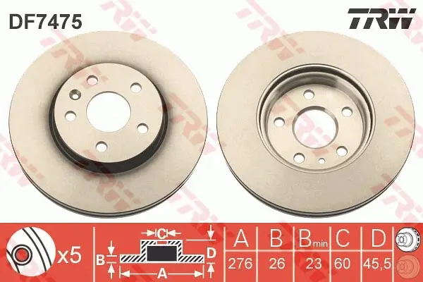TRW DF7475 - Bremsscheibe Jetzt Kaufen