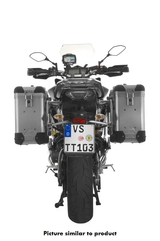 Aktuell Motorrad Alukoffer System ZEGA Pro 31/31 Liter mit Edelstahlträger schwarz für Yamaha MT-09 Tracer (2015-2017)