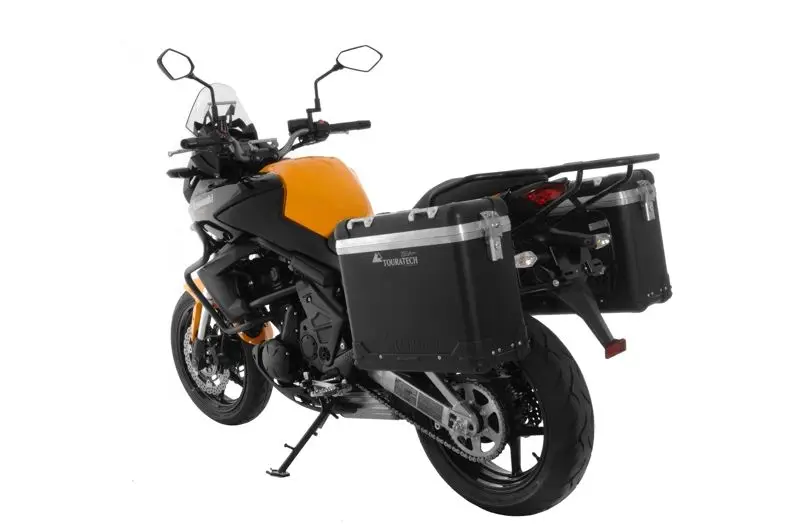 Ausverkauf Motorrad Alukoffer System ZEGA Pro And-Black 31/31 Liter mit Stahlträger schwarz für Kawasaki Versys 650 (2010-2014)