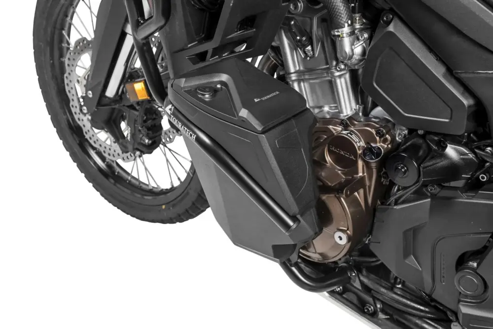 Motorrad Werkzeugbox mit Motorsturzbügel NO DCT - komplett - Edelstahl, schwarz für Honda CRF1100L Africa Twin / CRF1100L Adventure Sports Preisreduziert