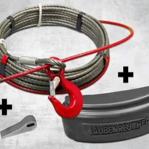 Preisknaller Stahlseilset Zeon 10, 25m x 9mm, MBK 86 kn, Ende Spitz 2m Rot, RSF-Abdeckung