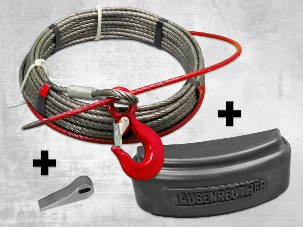 Preisknaller Stahlseilset Zeon 10, 25m x 9mm, MBK 86 kn, Ende Spitz 2m Rot, RSF-Abdeckung