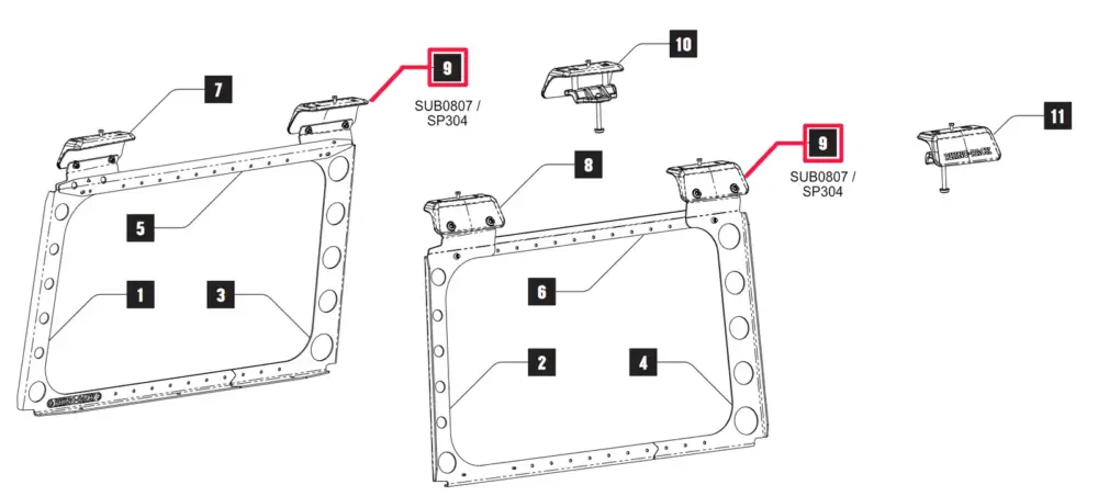 Jetzt Bestellen Rhino Rack Montagepunkt außen, Jeep JL Backbone, Mitte, für 50-11RJLB1
