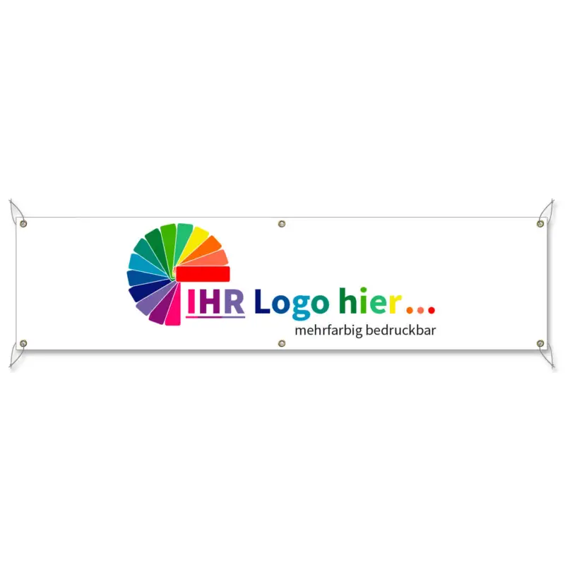 Ausverkauf Spannband Logo mit Ihrem Design bedruckt 300 x 75 cm 75x300cm/Stoff