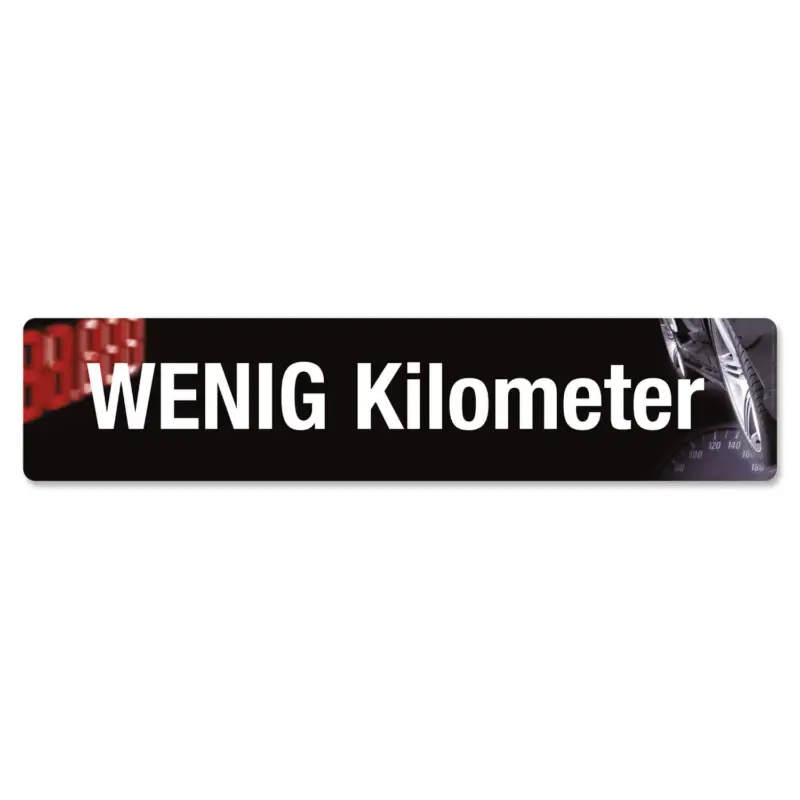 Aktuell Kennzeicheneinleger Miniletter, Motiv wenig Kilometer 1,5 mm stark
