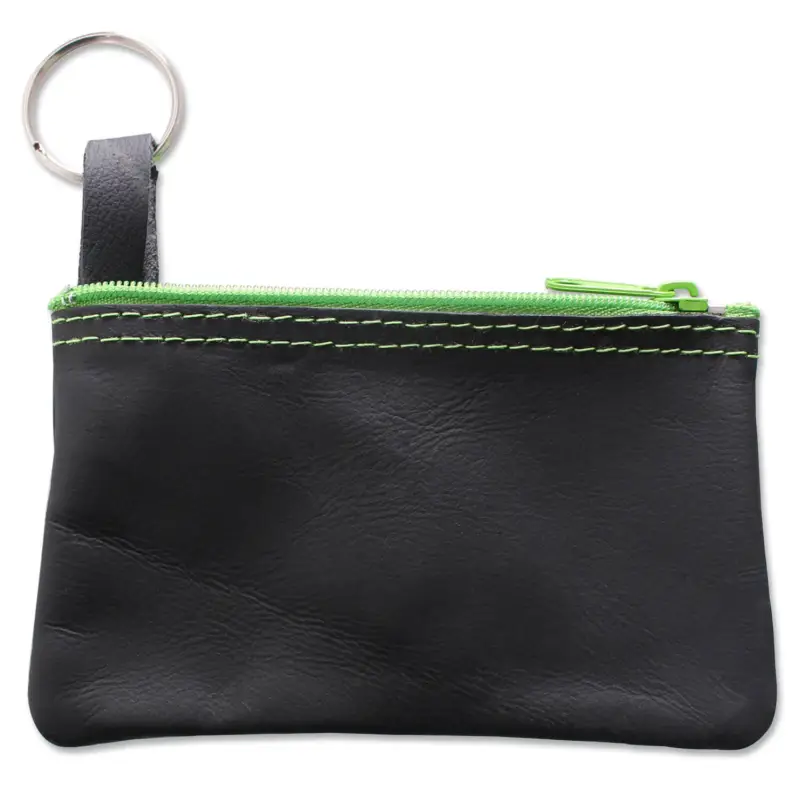 Schlüsseltasche CI mit grünem Nylon-Reißverschluss Schwarz/Grün Sichere Zahlung