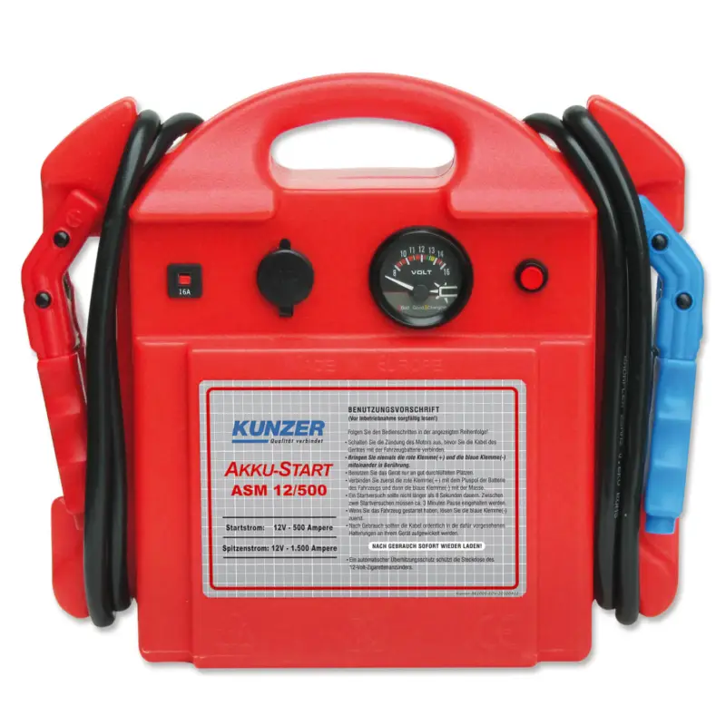 Kunzer Akkustart 12V ASM 12/500 Spitzenstromstärke 1500 A 12 Volt Starthilfe Günstig