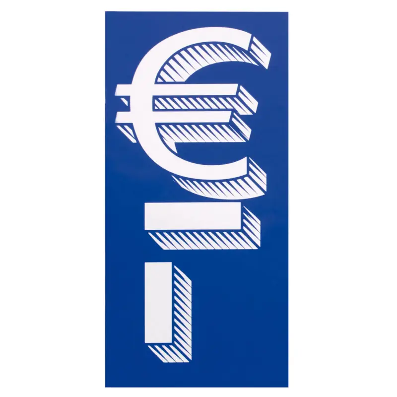 Aufkleber Symbol mit Strichpunkt, zur Preisauszeichnung ablösbar, wetterfest Euro / Strichp. Must-Have