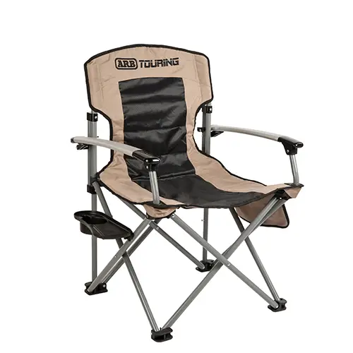 Campingstuhl mit beistelltisch, Beige Markenware