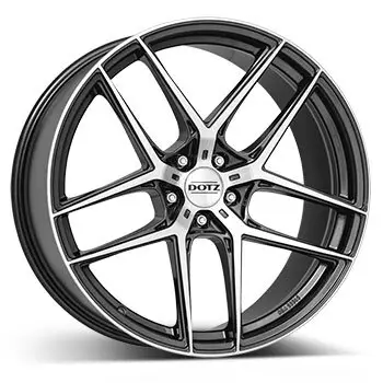 Saisonangebot 8 x 19 ET 45DOTZ Felge für Suzuki SX4 in gunmetal (dunkelgrau gebürstet)/poliert